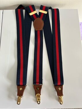 CAS Germany Vintage Striped Suspenders Clip on Style Made in West Germany